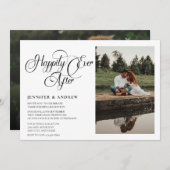 シンプルScript Photo |披露宴結婚式招待状 招待状 (正面/裏面)