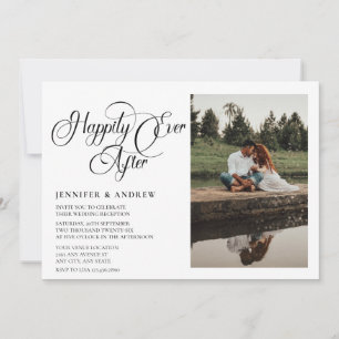 シンプルScript Photo  披露宴結婚式招待状 招待状