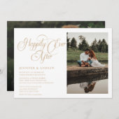 シンプルScript Photo |披露宴結婚式招待状 招待状 (正面/裏面)