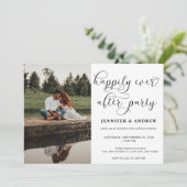 シンプルScript Photo |披露宴結婚式招待状 招待状 (スタンド正面)