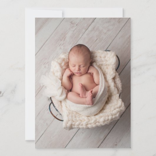 シンプルScript Photo Baptism Welcome 招待状 (裏面)