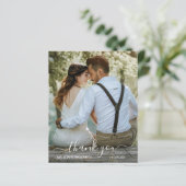 シンプルScript Photo Budgetの結婚サンキューカード (スタンド正面)