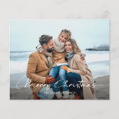 シンプルScript Photo Budget Holiday Card (正面)