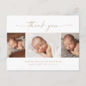 シンプルScript Photo Collageベビーありがとう ポストカード (正面)
