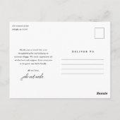 シンプルScript Photo Collageベビーありがとう ポストカード (裏面)