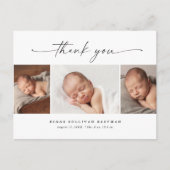 シンプルScript Photo Collageベビーありがとう ポストカード (正面)