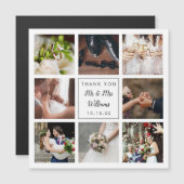 シンプルScript Photo Collage's 結婚 Thank You (正面/裏面)