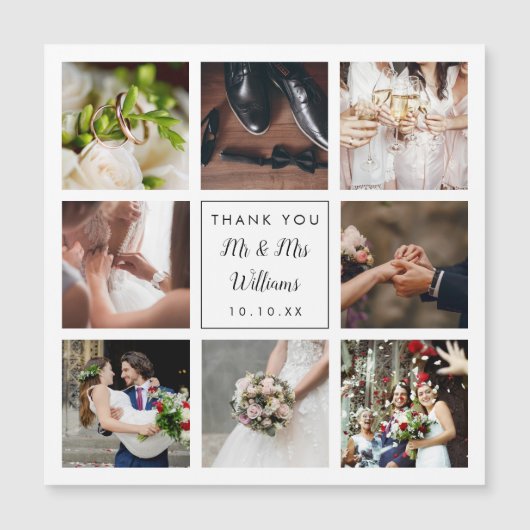 シンプルScript Photo Collage's 結婚 Thank You (正面)