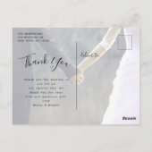 シンプルScript Photo Collage's 結婚 Thank You ポストカード (裏面)