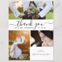 シンプルScript Photo Collage's 結婚 Thank You