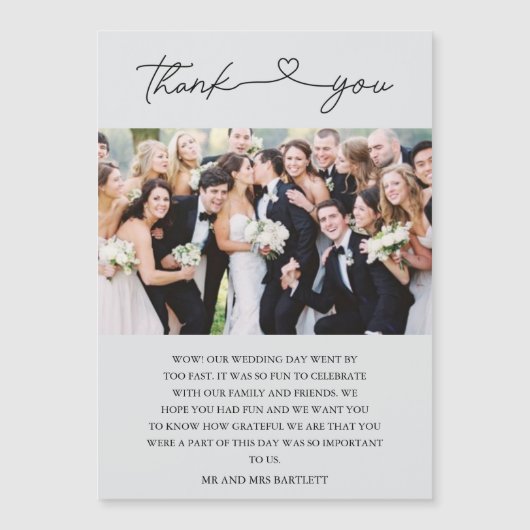 シンプルScript Photo's 結婚 Thank You (正面)