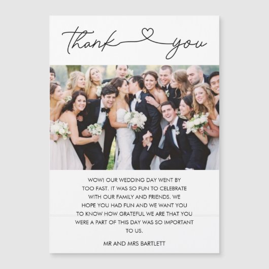 シンプルScript Photo's 結婚 Thank You (正面)