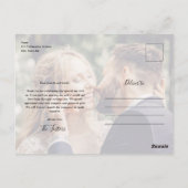 シンプルScript Photo's 結婚 Thank You ポストカード (裏面)