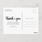 シンプルScript Photo's 結婚 Thank You Budget ポストカード (裏面)