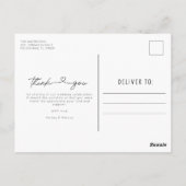 シンプルScript Photo's Budget結婚 Thank You ポストカード (裏面)