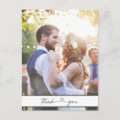 シンプルScript Photo's Budget結婚 Thank You ポストカード (正面)