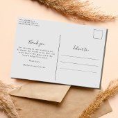 シンプルScript Photo's Budget結婚 Thank You ポストカード