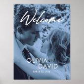シンプルScript Photo's Welcome結婚 Sign Poster ポスター (正面)