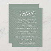 シンプルScript Sage Greenの結婚詳細 エンクロージャーカード (正面/裏面)