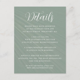 シンプルScript Sage Greenの結婚詳細 エンクロージャーカード
