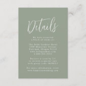 シンプルScript Sage Greenの結婚詳細 エンクロージャーカード (正面)