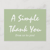 シンプルScript Sage Green Business Thank You ポストカード (正面)