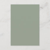シンプルScript Sage Green QRコードウェディングRSVP エンクロージャーカード (裏面)