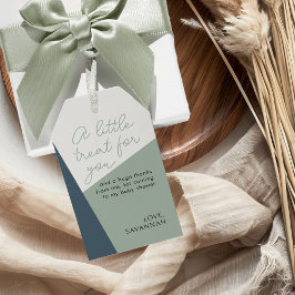 シンプルScript Sage Green Tricolor Shower Favy ギフトタグ