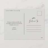 シンプルScript Season's Greetings 3 Photo シーズンポストカード (裏面)