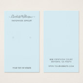 シンプルScript Signature Blue Earring Display Card (正面&裏面)