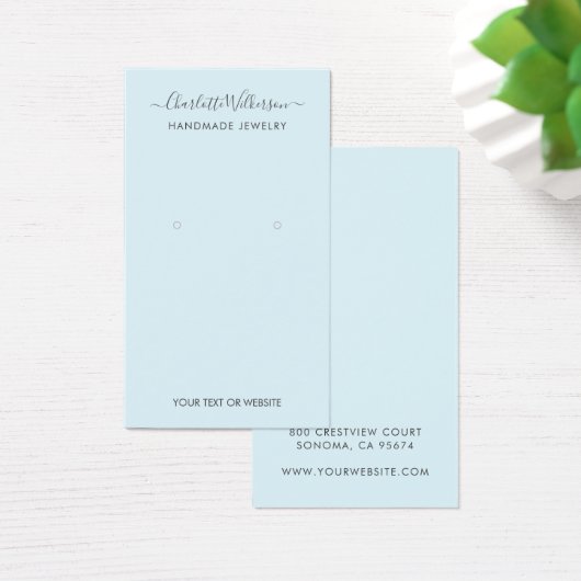 シンプルScript Signature Blue Earring Display Card (デスク)