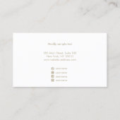 シンプルScript Signature Brushed White Marble 名刺 (裏面)