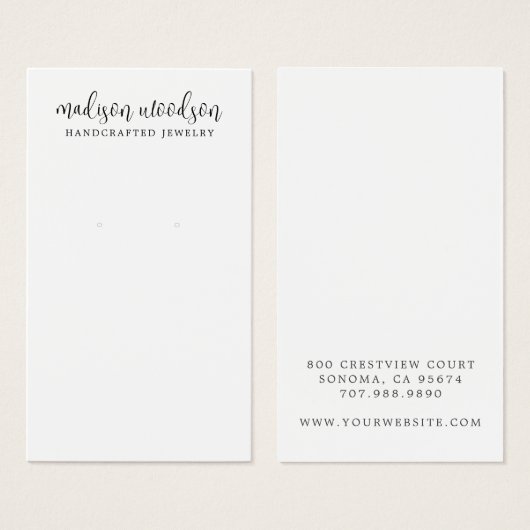 シンプルScript Signature Earring Display Card (正面&裏面)