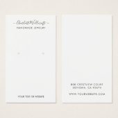 シンプルScript Signature Earring Display Card (正面&裏面)