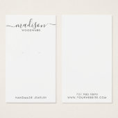 シンプルScript Signature Earring Display Card (正面&裏面)