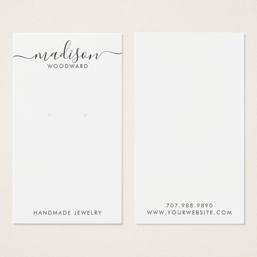 シンプルScript Signature Earring Display Card (正面&裏面)
