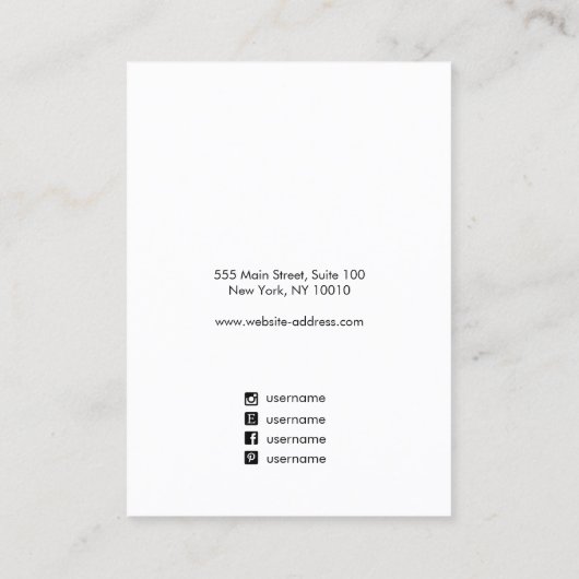 シンプルScript Signature White Earring Display 名刺 (裏面)