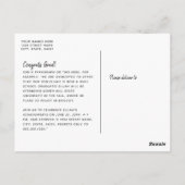 シンプルScript Silver Overlay写真卒業 ポストカード (裏面)