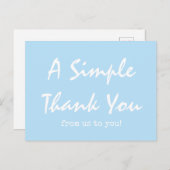 シンプルScript Sky Blue Business Thank You ポストカード (正面/裏面)