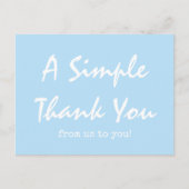 シンプルScript Sky Blue Business Thank You ポストカード (正面)