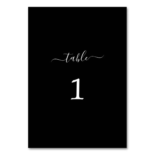 シンプルScript Swash Thank You Blackテーブルカード テーブルナンバー (正面)