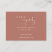 シンプルScript Terracottaの結婚ギフト登録 エンクロージャーカード (正面)