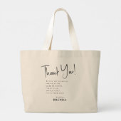 シンプルScript Thank You Thank You抱き枕 ラージトートバッグ (裏面)