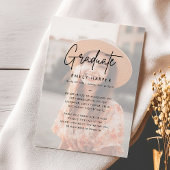 シンプルScript Vellumフェイク Overlay写真卒業 案内状