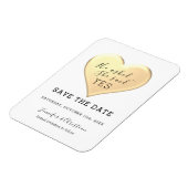 シンプルScript Wedding日付の保存招待状 マグネット (左側)