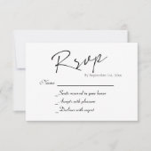 シンプルScript Wedding RSVPカード (正面)