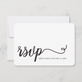 シンプルScript Wedding RSVPメニューの選択肢 出欠カード