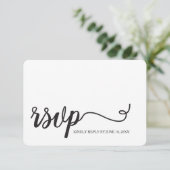 シンプルScript Wedding RSVPメニューの選択肢 出欠カード (スタンド正面)