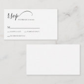 シンプルScript Wedding RSVP エンクロージャーカード (正面/裏面)