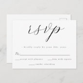 シンプルScript Wedding RSVP Response Cardはがき ポストカード (正面/裏面)